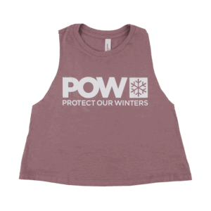 POW Stacked Logo Racerback Cropped Tank - Heather Orchid